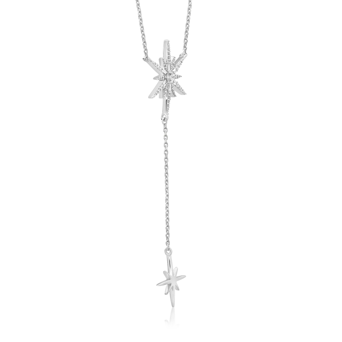 Łańcuszek z wisiorkiem z 18K białego złota i diamenty 0.26kr