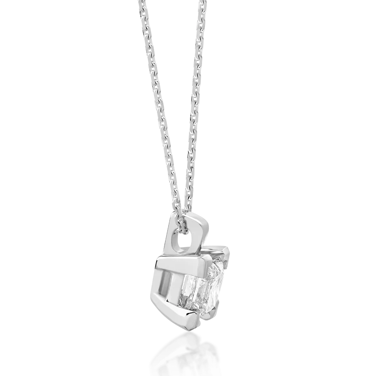 18K white gold pendant chain with diamond of 0.4ct