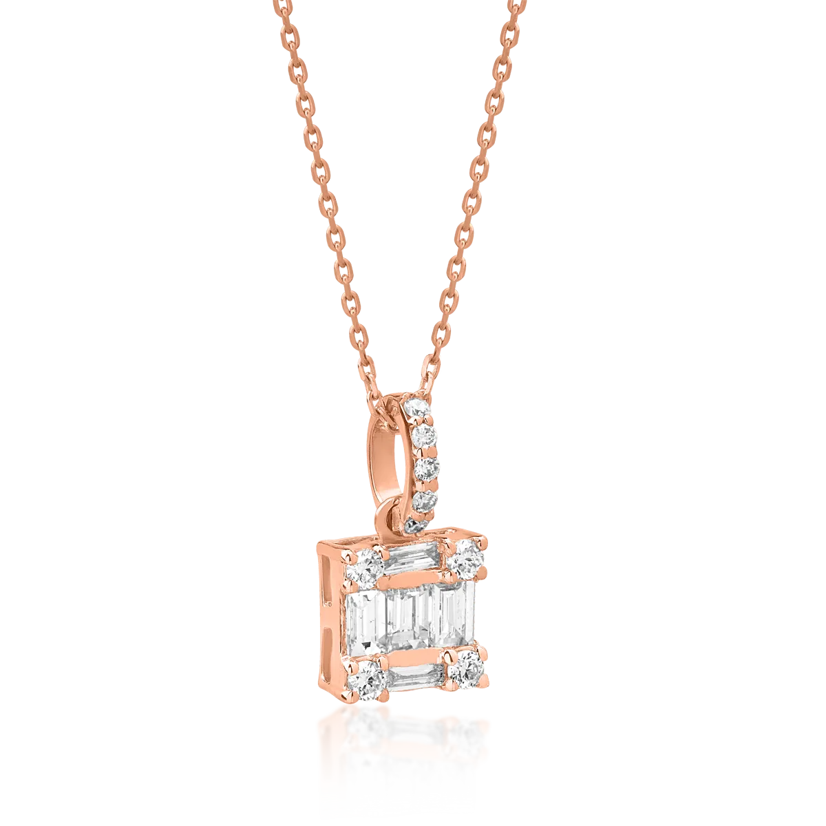 Вериги с висулка в 18K Rose Gold диамант 0.19ct