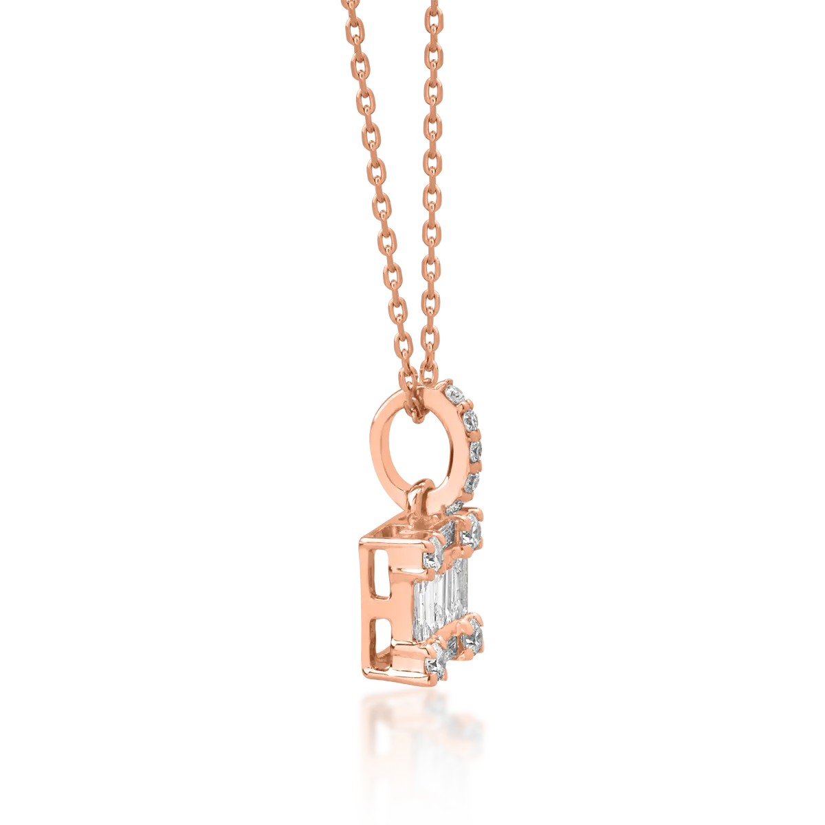 Вериги с висулка в 18K Rose Gold диамант 0.19ct