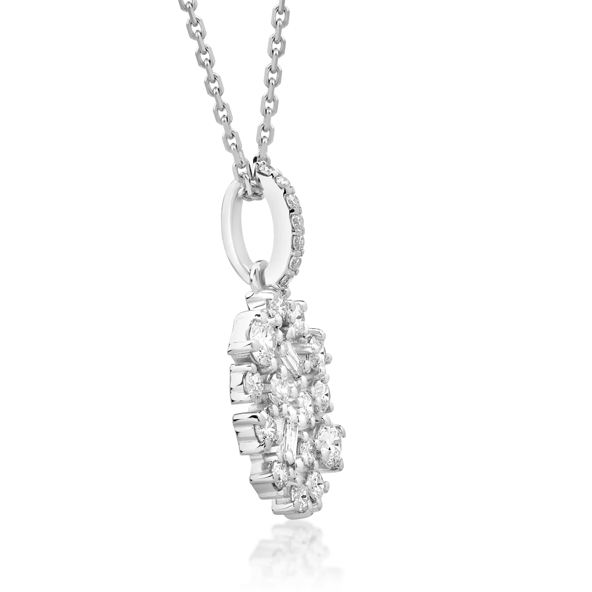 18K white gold chain with pendant with diamonds of 0.44ct