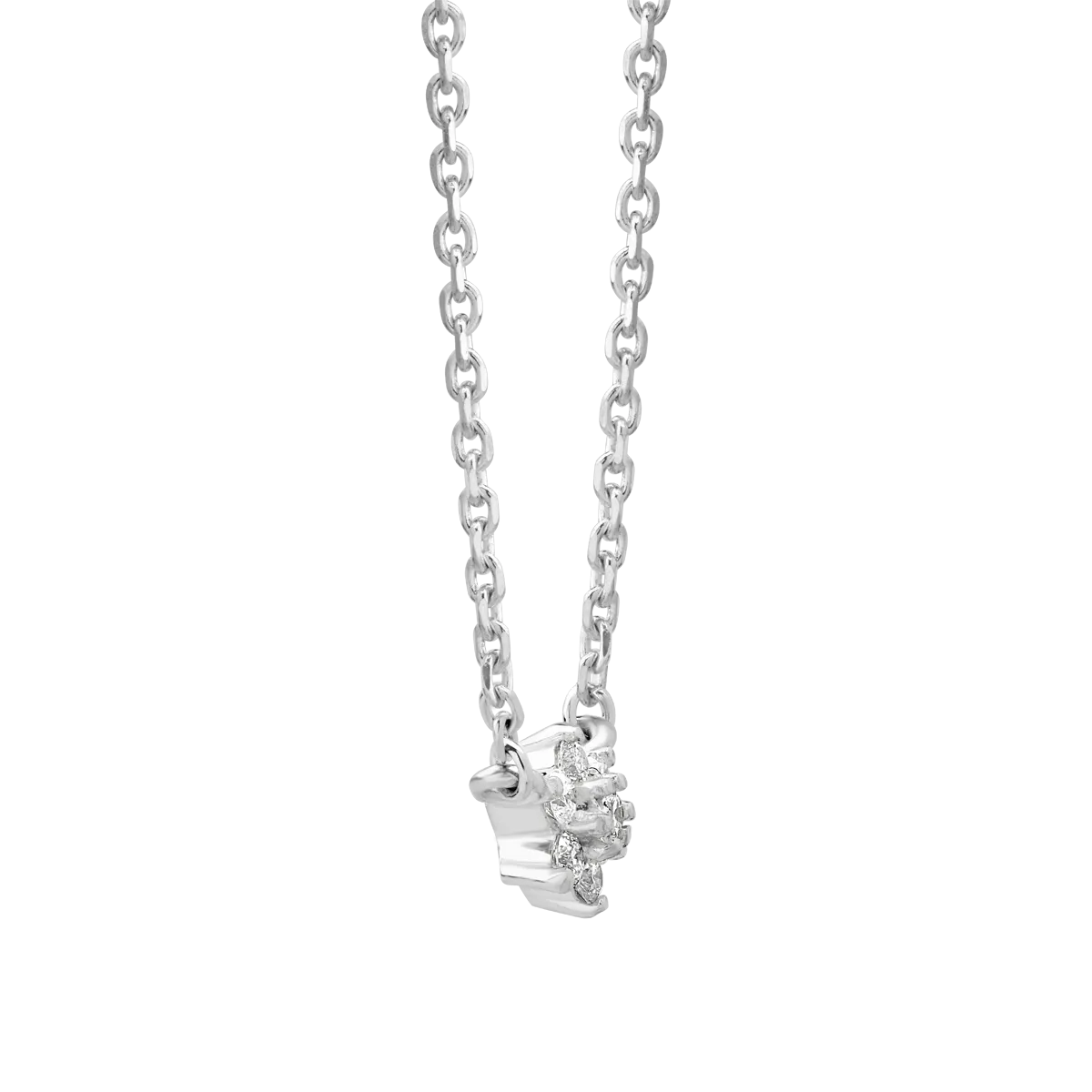 18K white gold chain with pendant with diamonds of 0.08ct