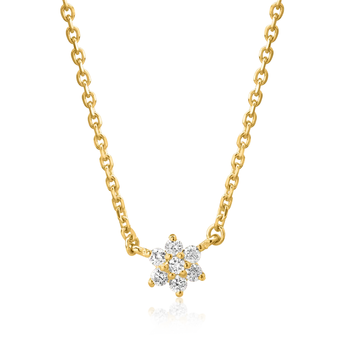 18K yellow gold chain with pendant with diamonds of 0.08ct