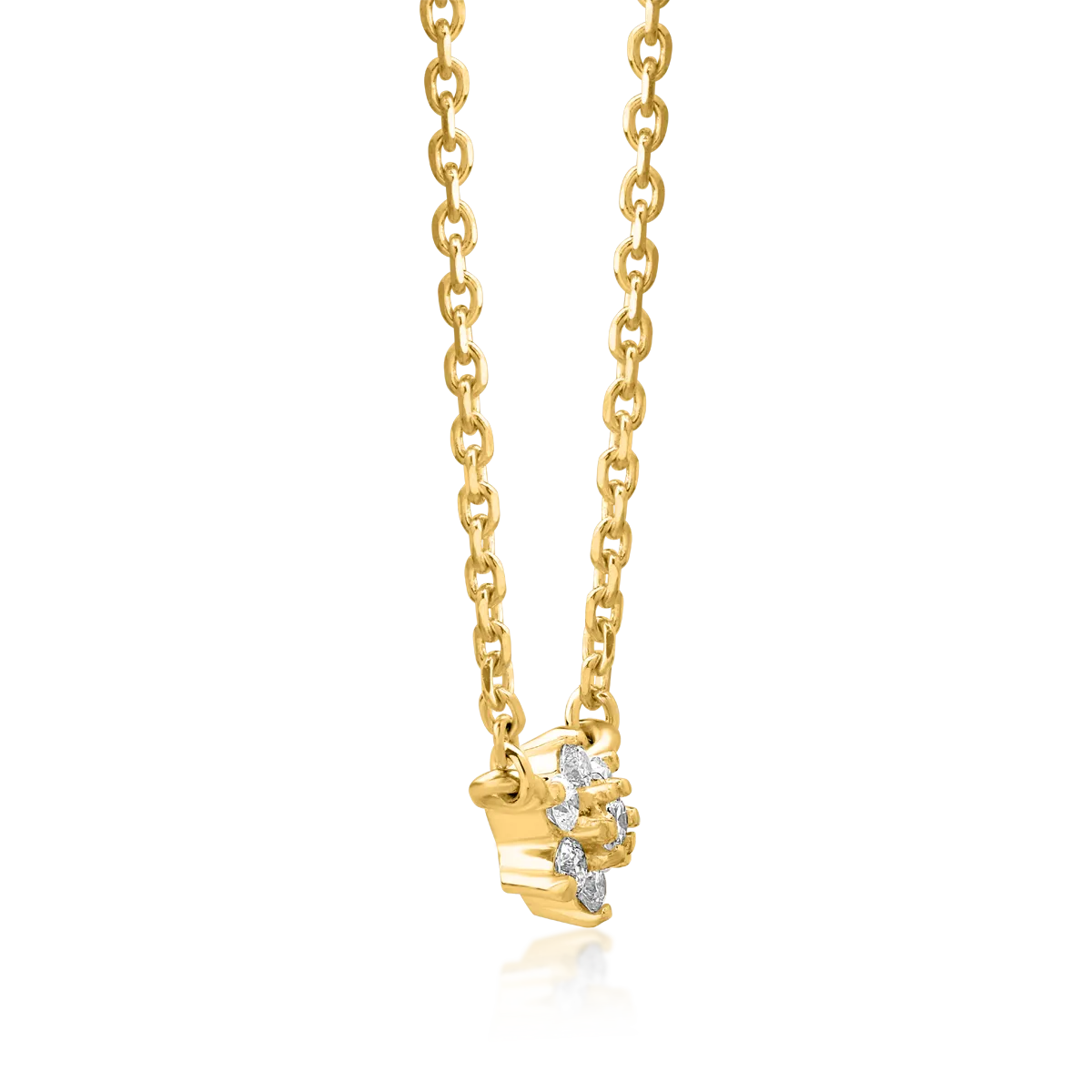 18K yellow gold chain with pendant with diamonds of 0.08ct