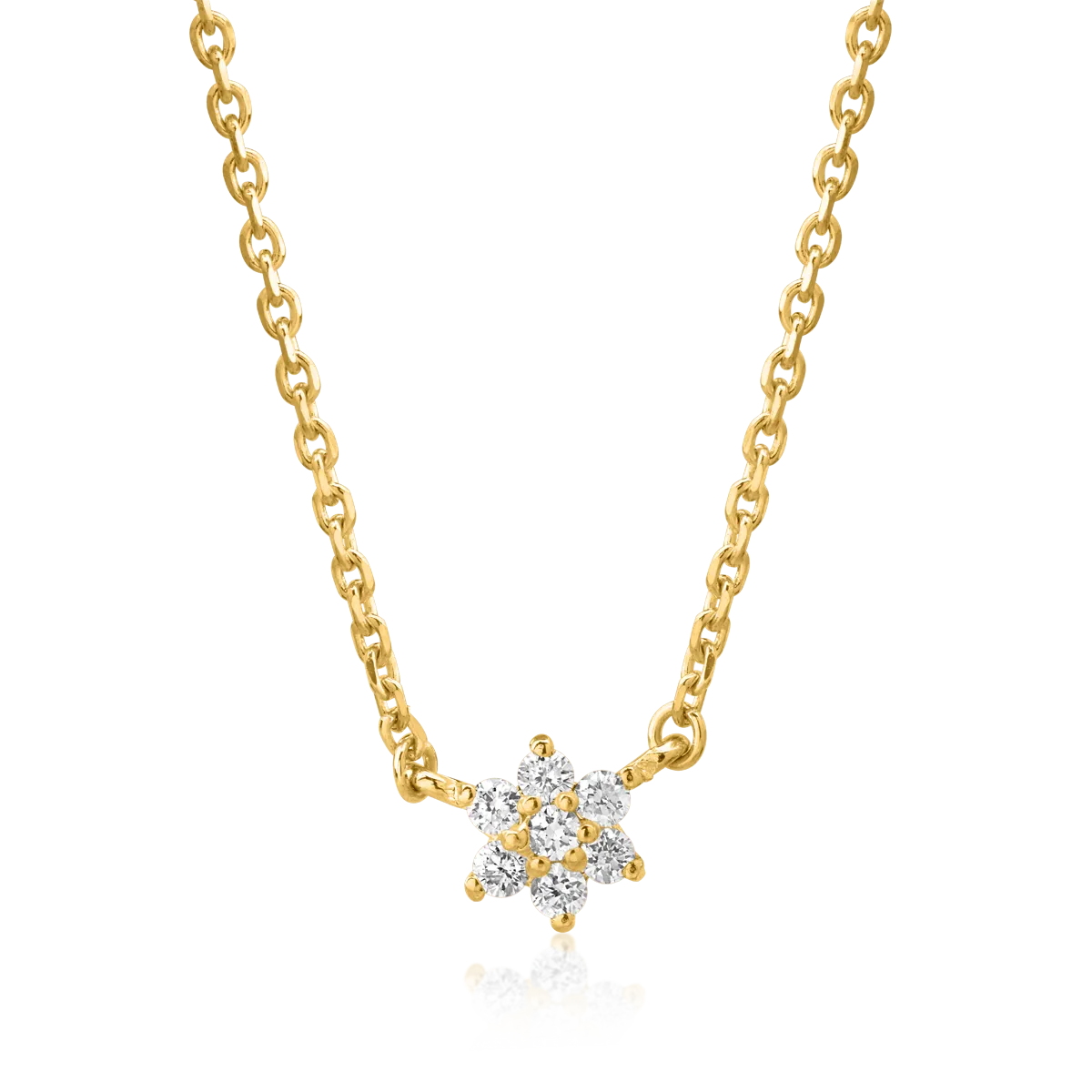 Lant cu pandantiv din aur galben cu diamante de 0.08ct