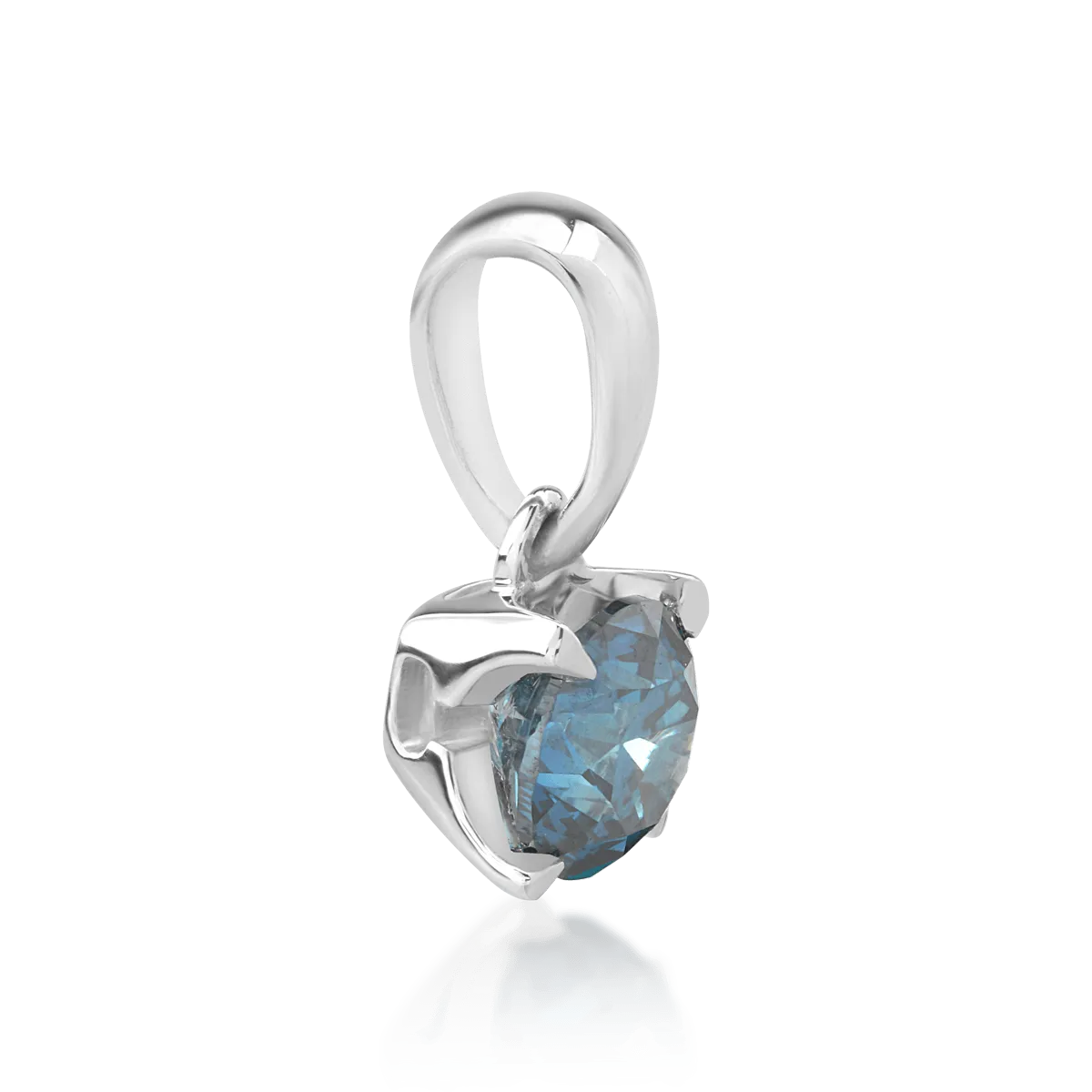 18K white gold pendant with 0.44ct blue diamond