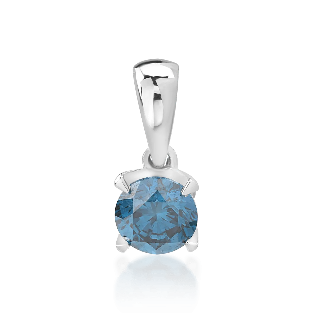 Pandantiv din aur alb cu diamant albastru de 0.44ct