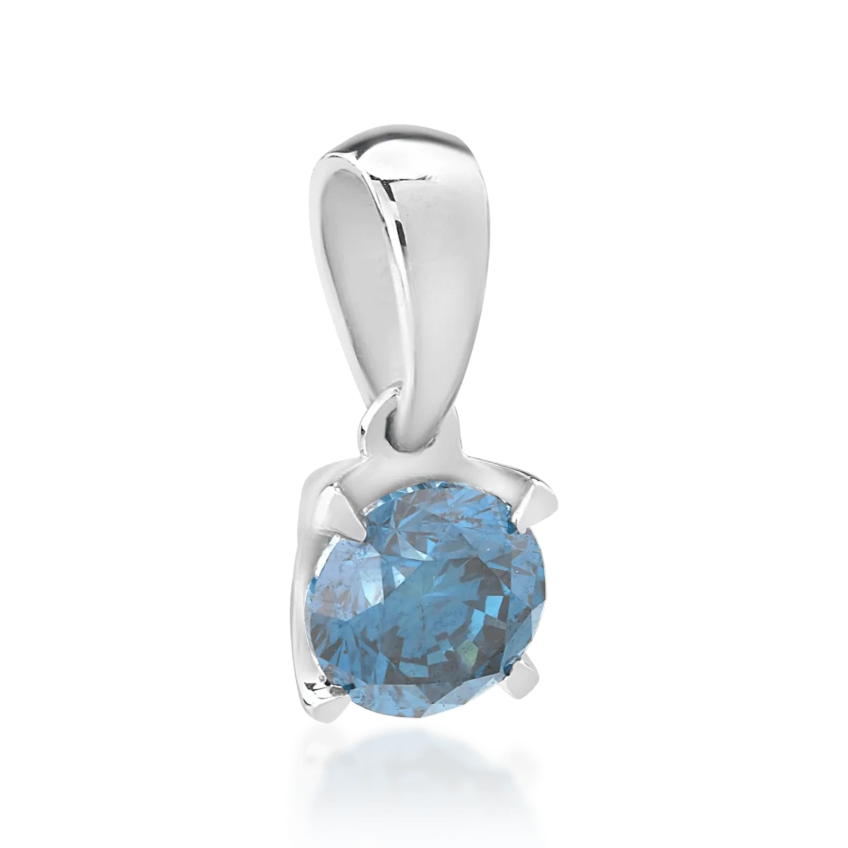 Pandantiv din aur alb cu diamant albastru de 0.44ct