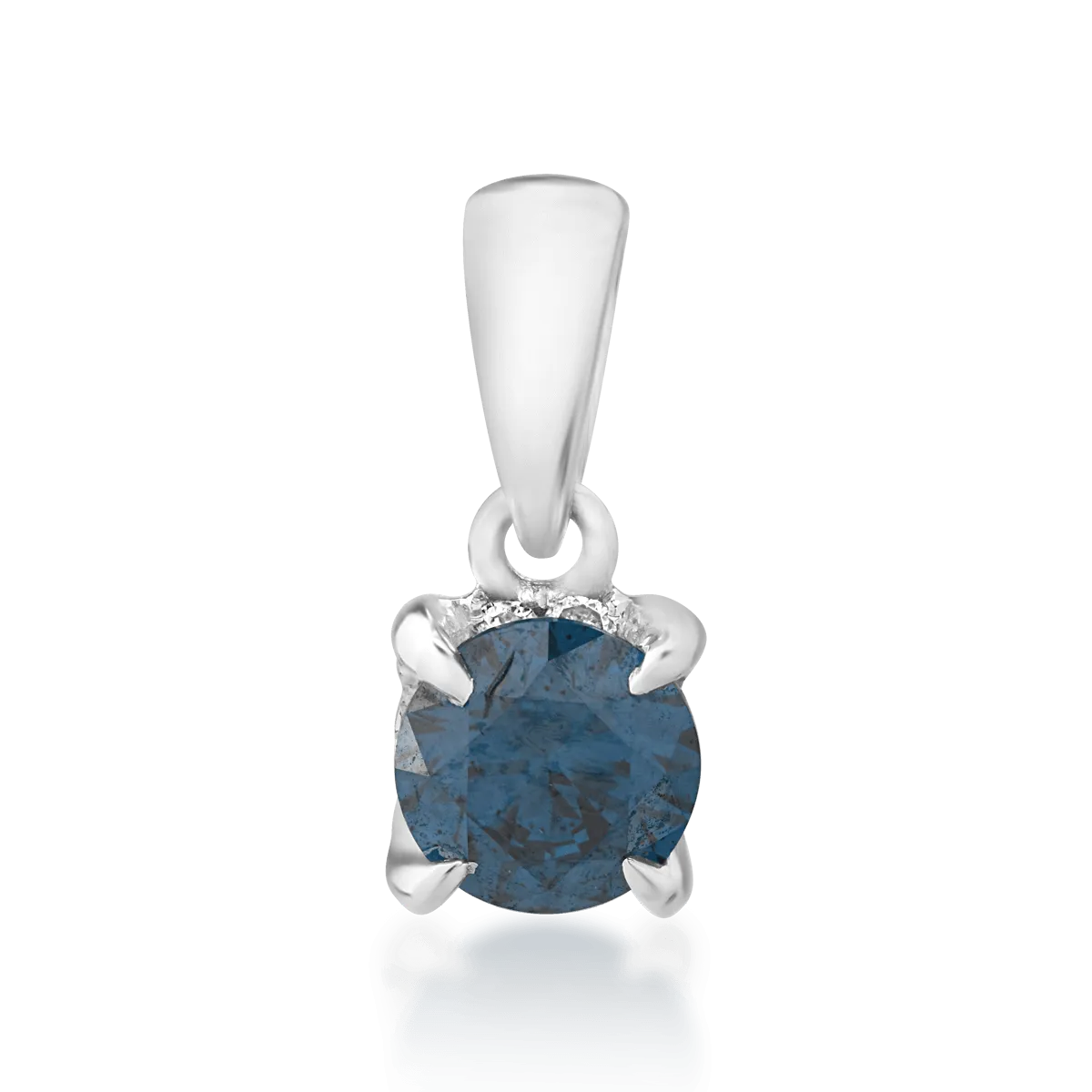Pandantiv din aur alb de 18K cu diamant albastru de 0.33ct si diamante transparente de 0.04ct-54242
