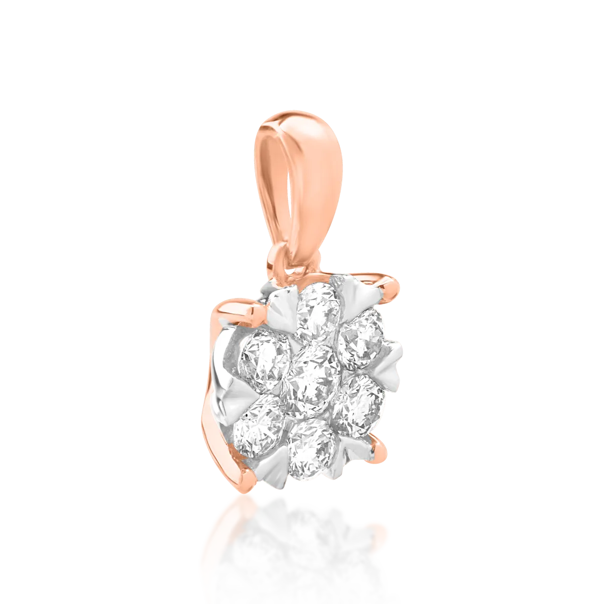 Pandantiv din aur alb-roz cu diamante de 0.25ct - imagine 2
