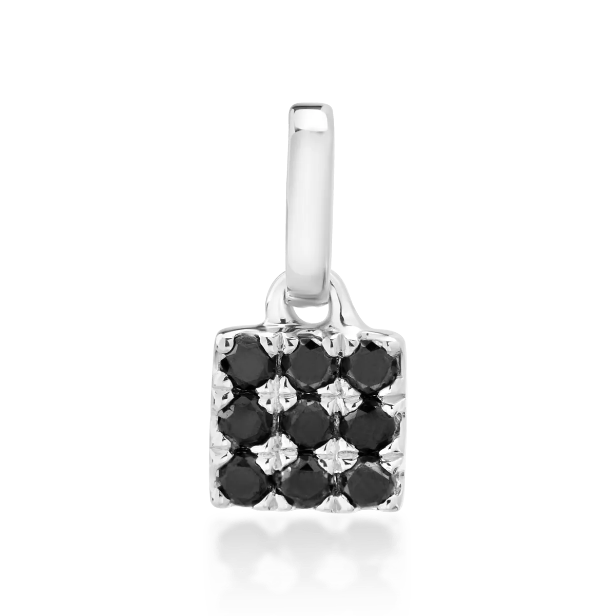 14K white gold pendant with black diamonds of 0.07ct