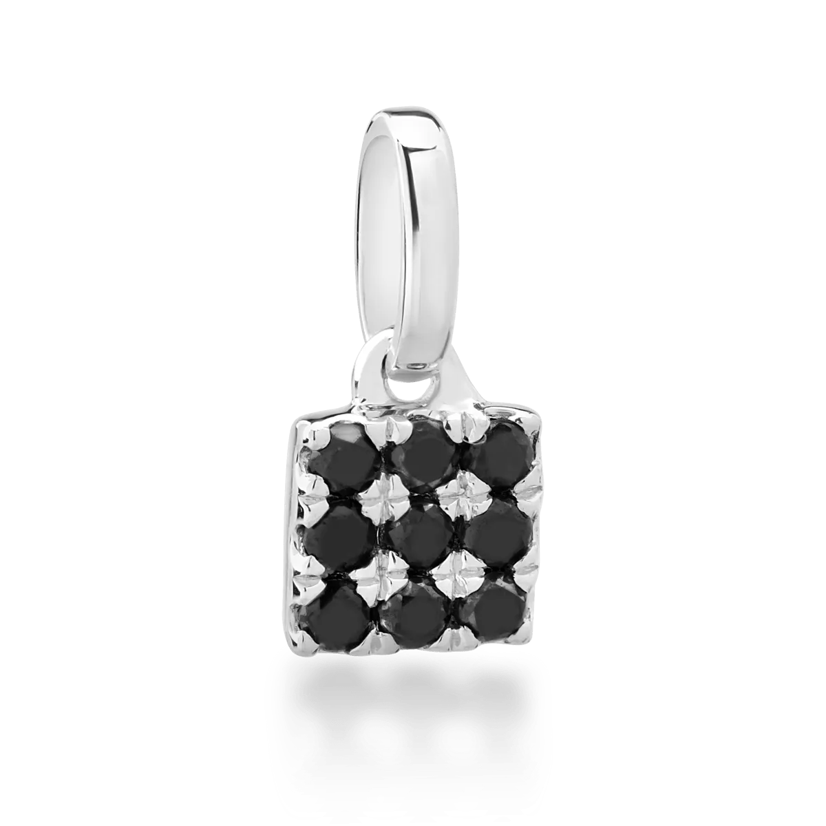 Pandantiv din aur alb cu diamante negre de 0.07ct