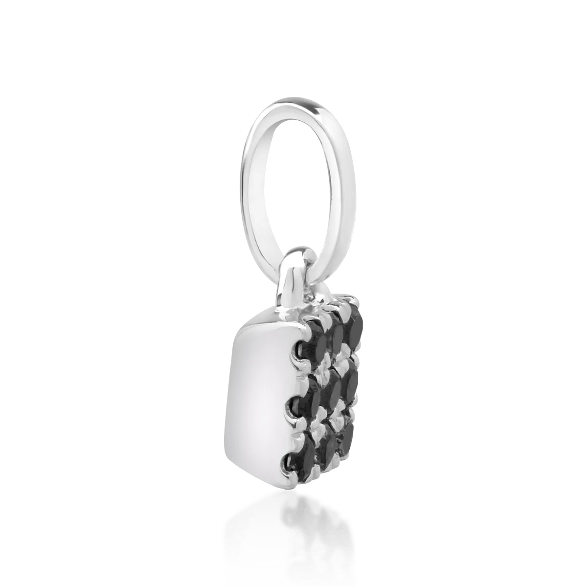 Pandantiv din aur alb cu diamante negre de 0.07ct