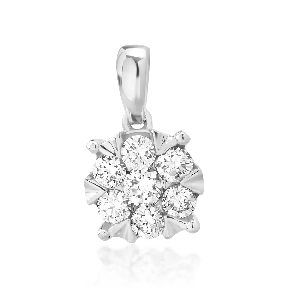 Pandantiv din aur alb cu diamante de 0.34ct