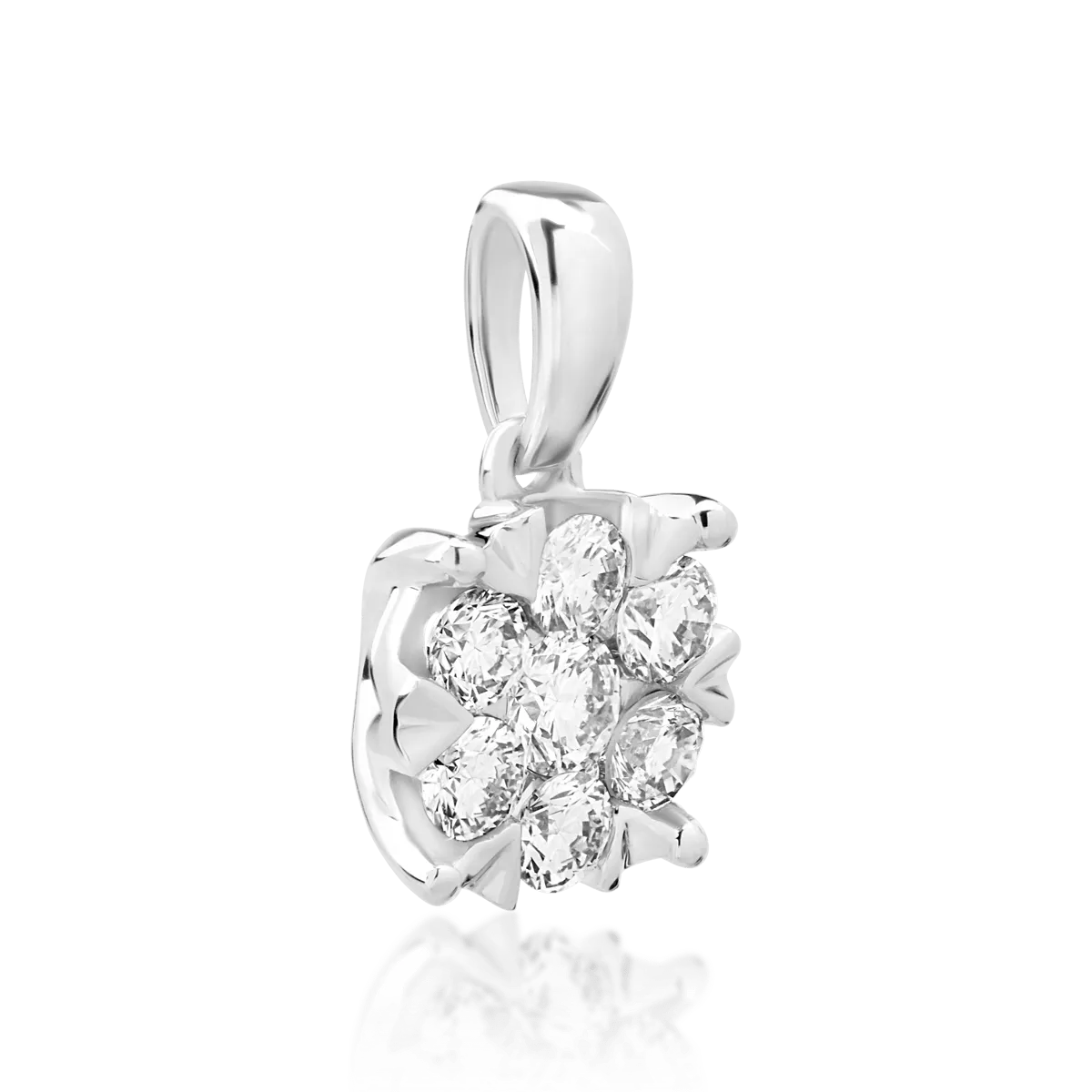 Pandantiv din aur alb cu diamante de 0.34ct