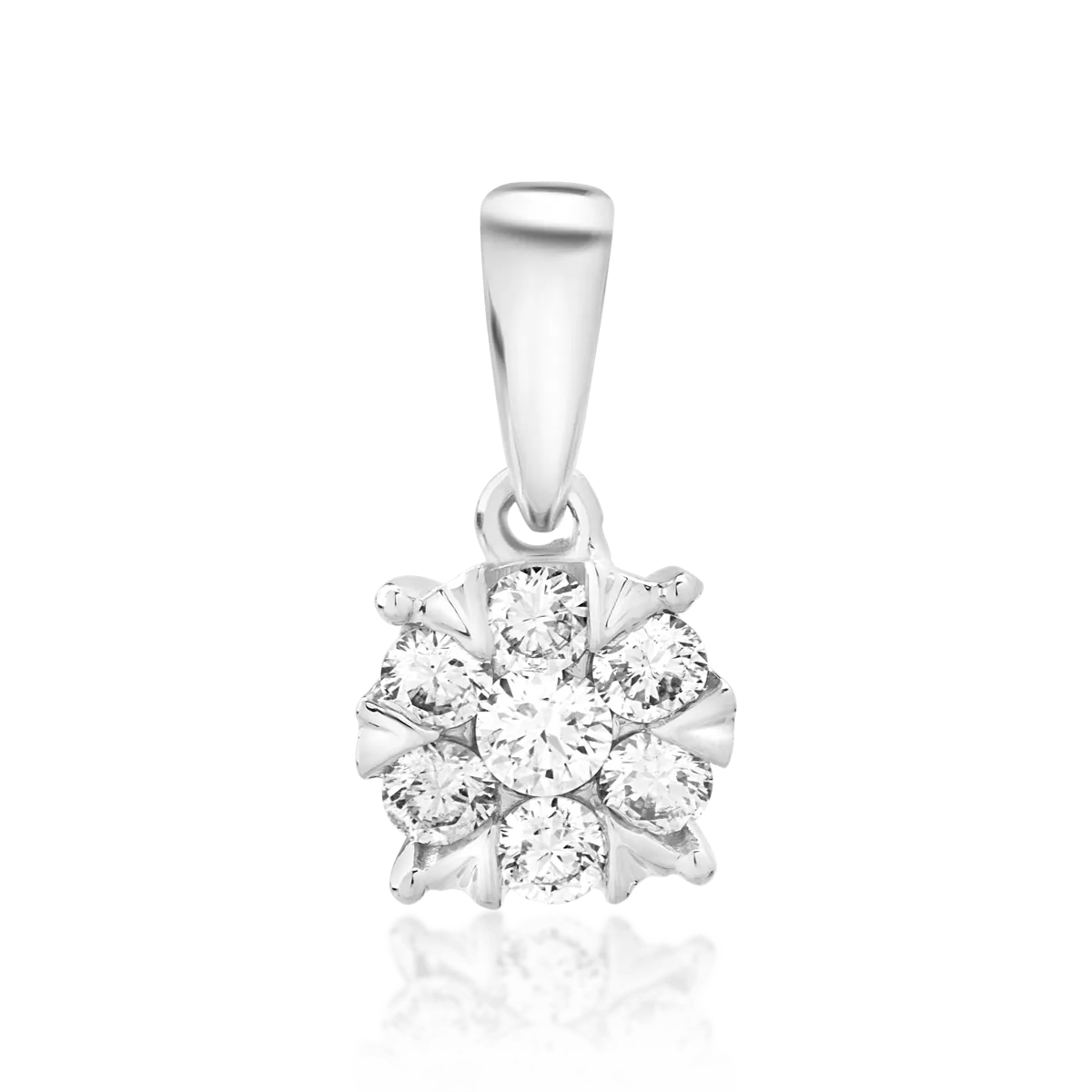 Pandantiv din aur alb de 18K cu diamante de 0.2ct
