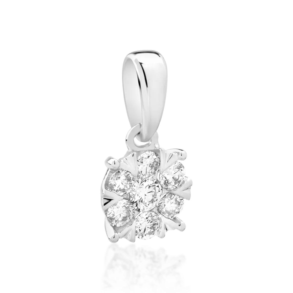 Pandantiv din aur alb cu diamante de 0.2ct