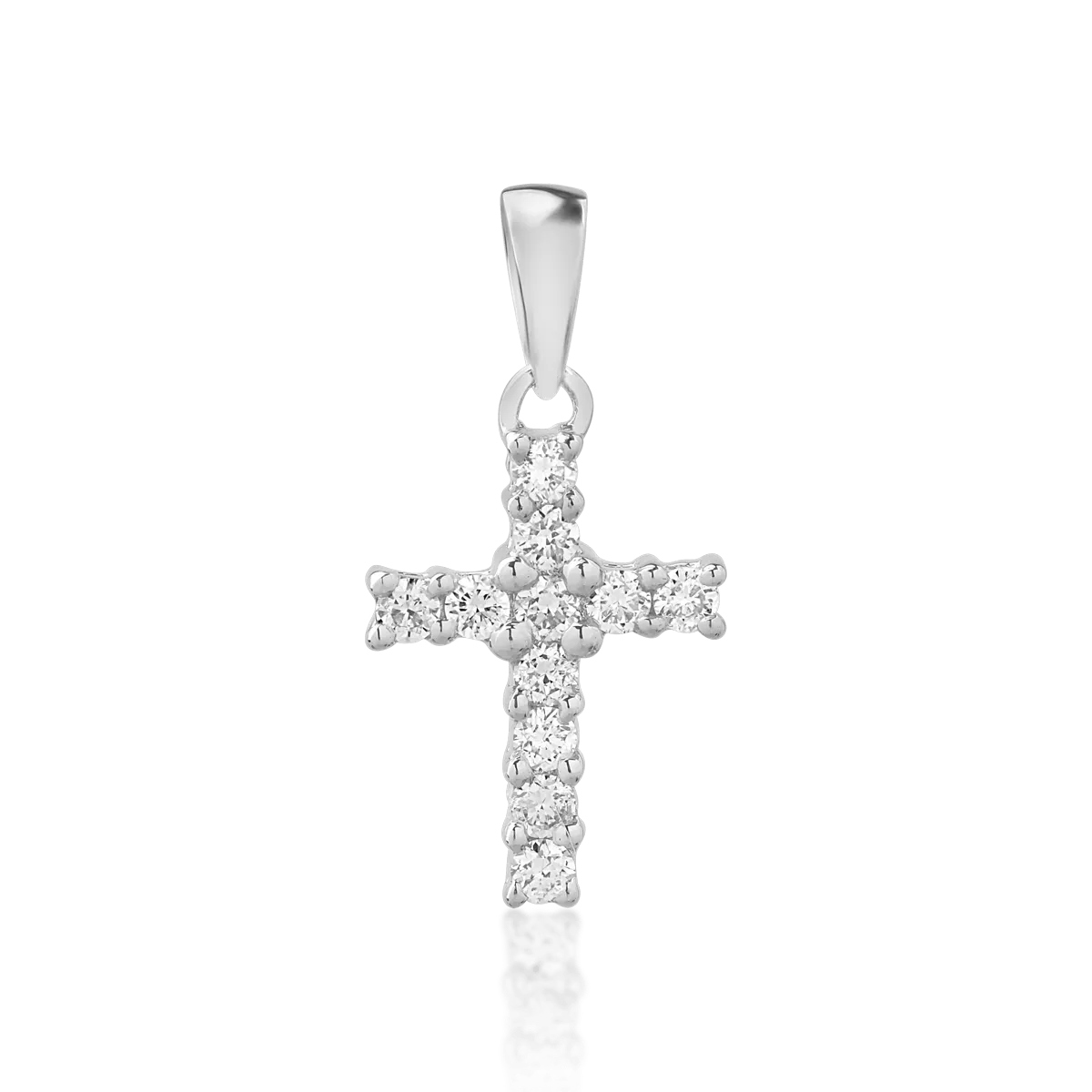 18K white gold cross pendant with diamonds of 0.116ct