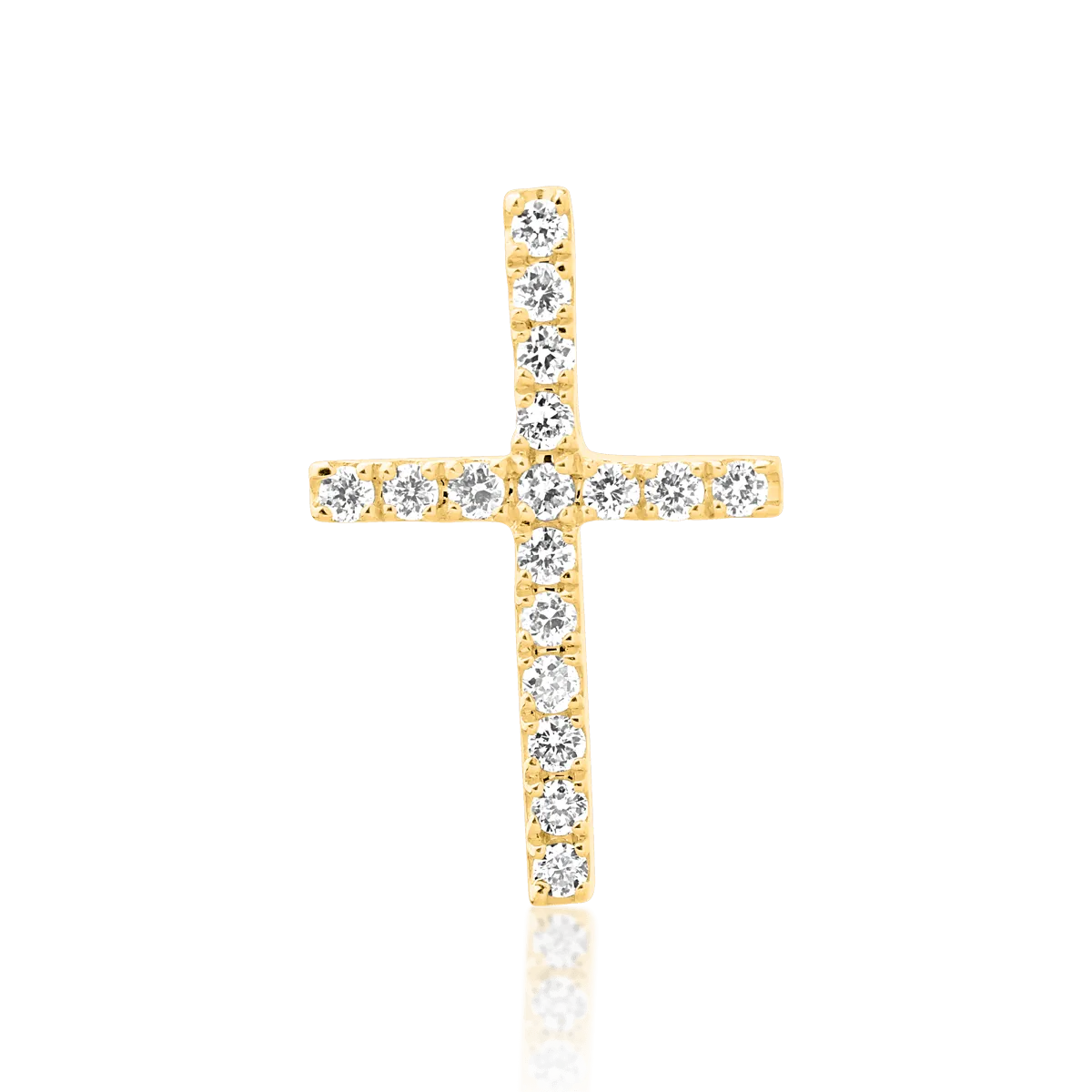 Wisiorek z krzyżem z żółtego złota 18K z diamentami 0.08ct