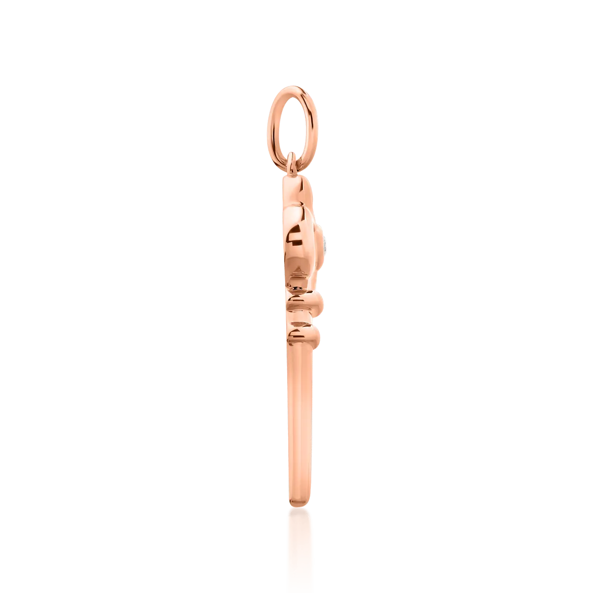 18K розово злато ключ висулка с диамант от 0.01ct