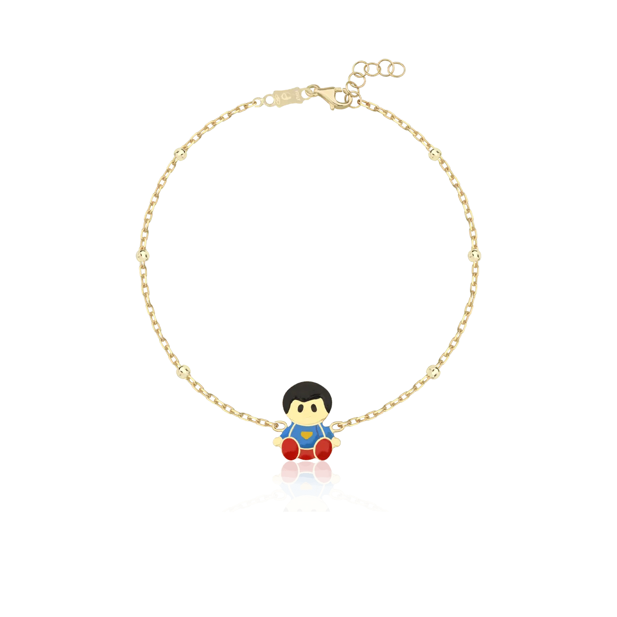 Bratara pentru copii cu Superman din aur galben de 14K