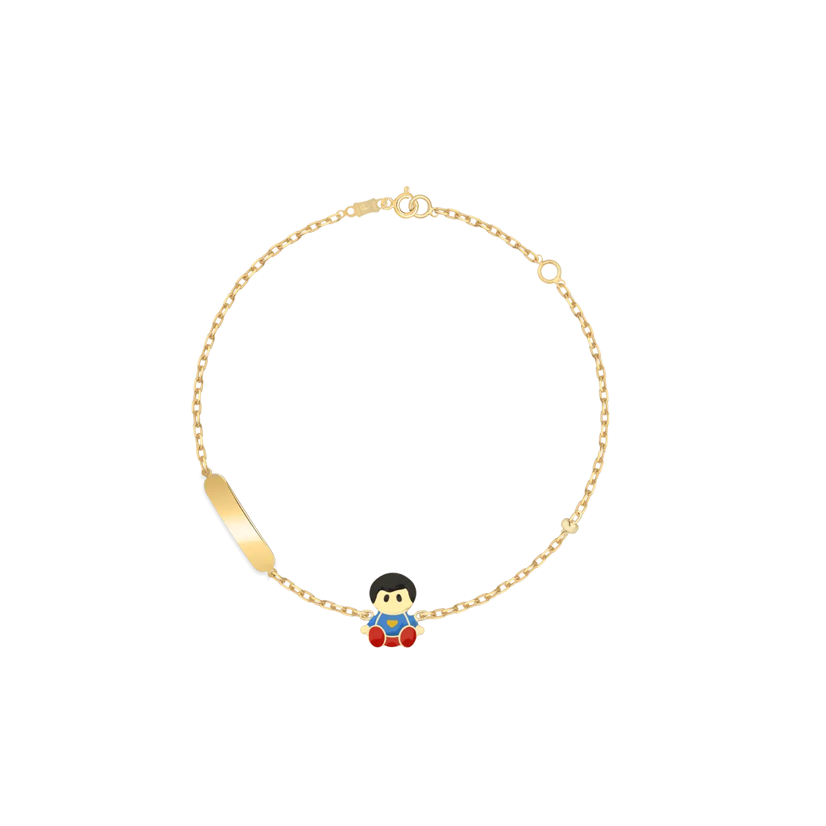 14K yellow gold Superman bracelet for children