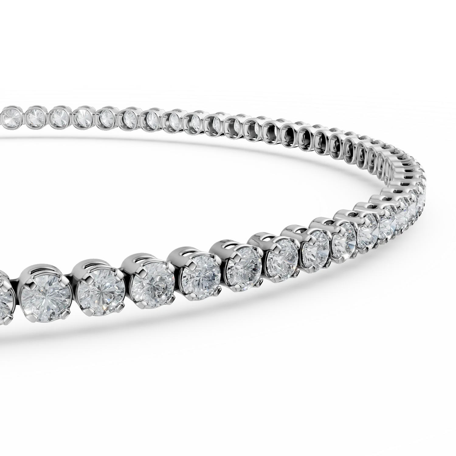 14K white gold tennis bracelet