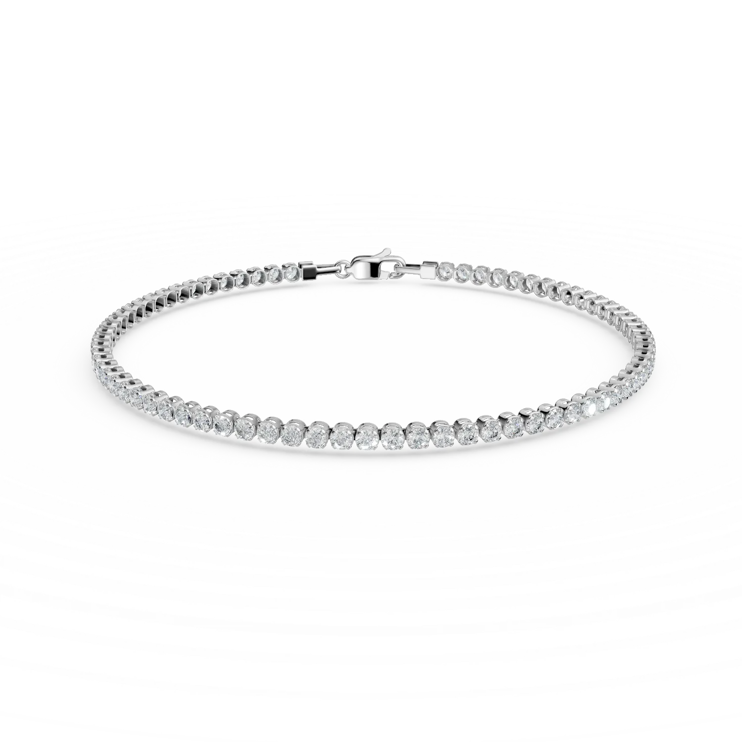 Bratara tennis din aur alb de 14K-55023