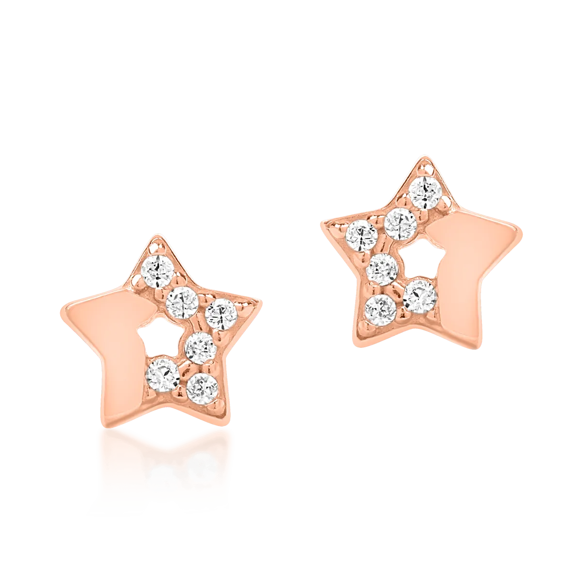 Fülbevaló csillagokkal 14K-os rózsaszín aranyból