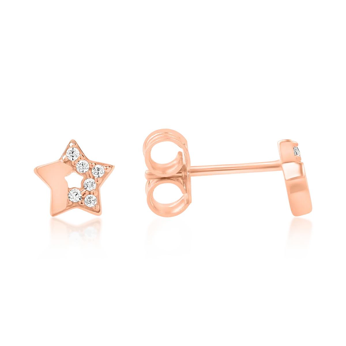 Cercei stelute din aur roz de 14K