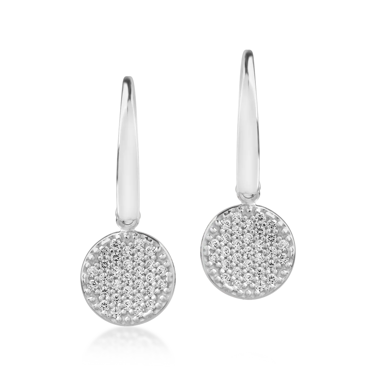 Cercei din aur alb de 14K-55065