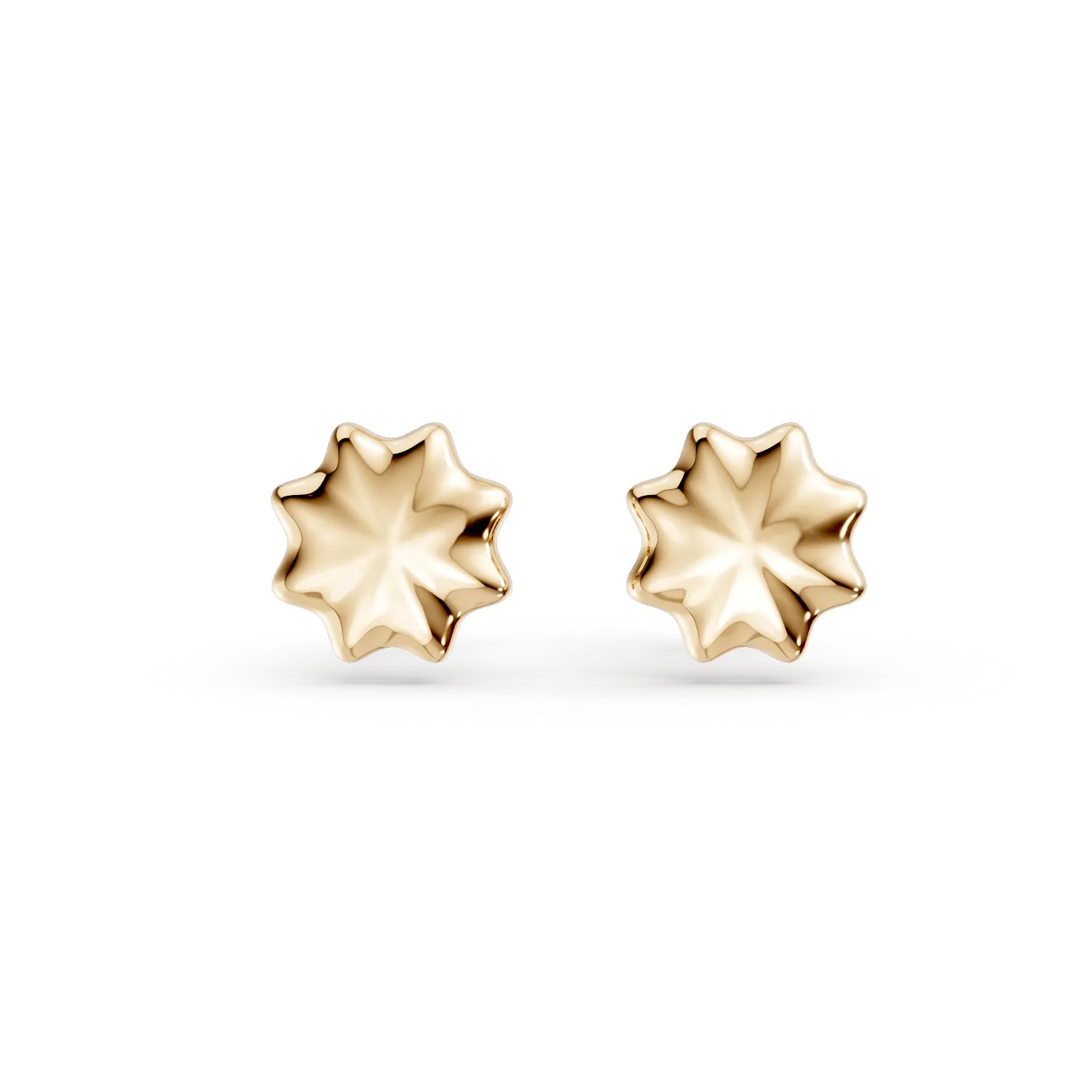 14K yellow gold three leaf clover earrings