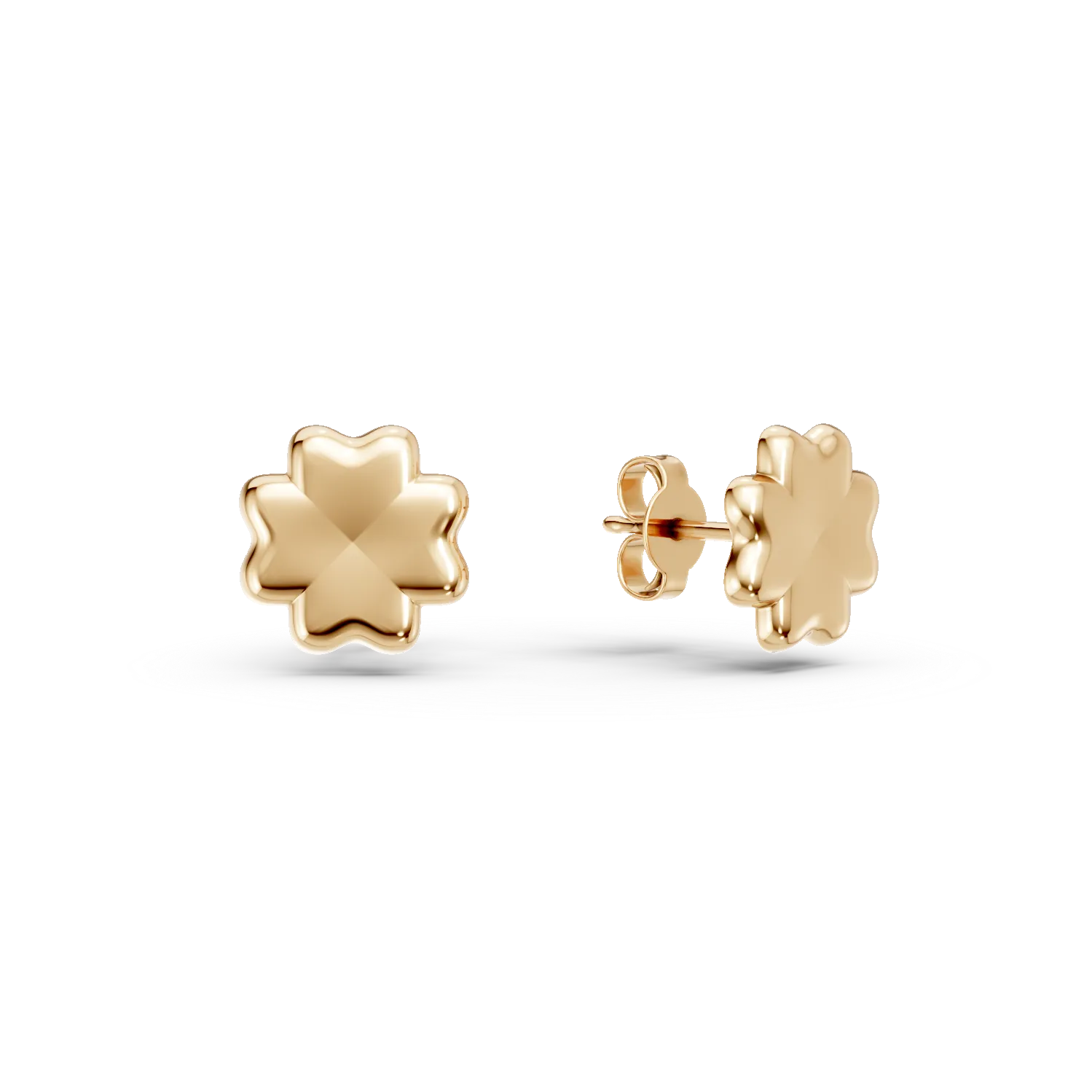 Yellow gold floral earrings