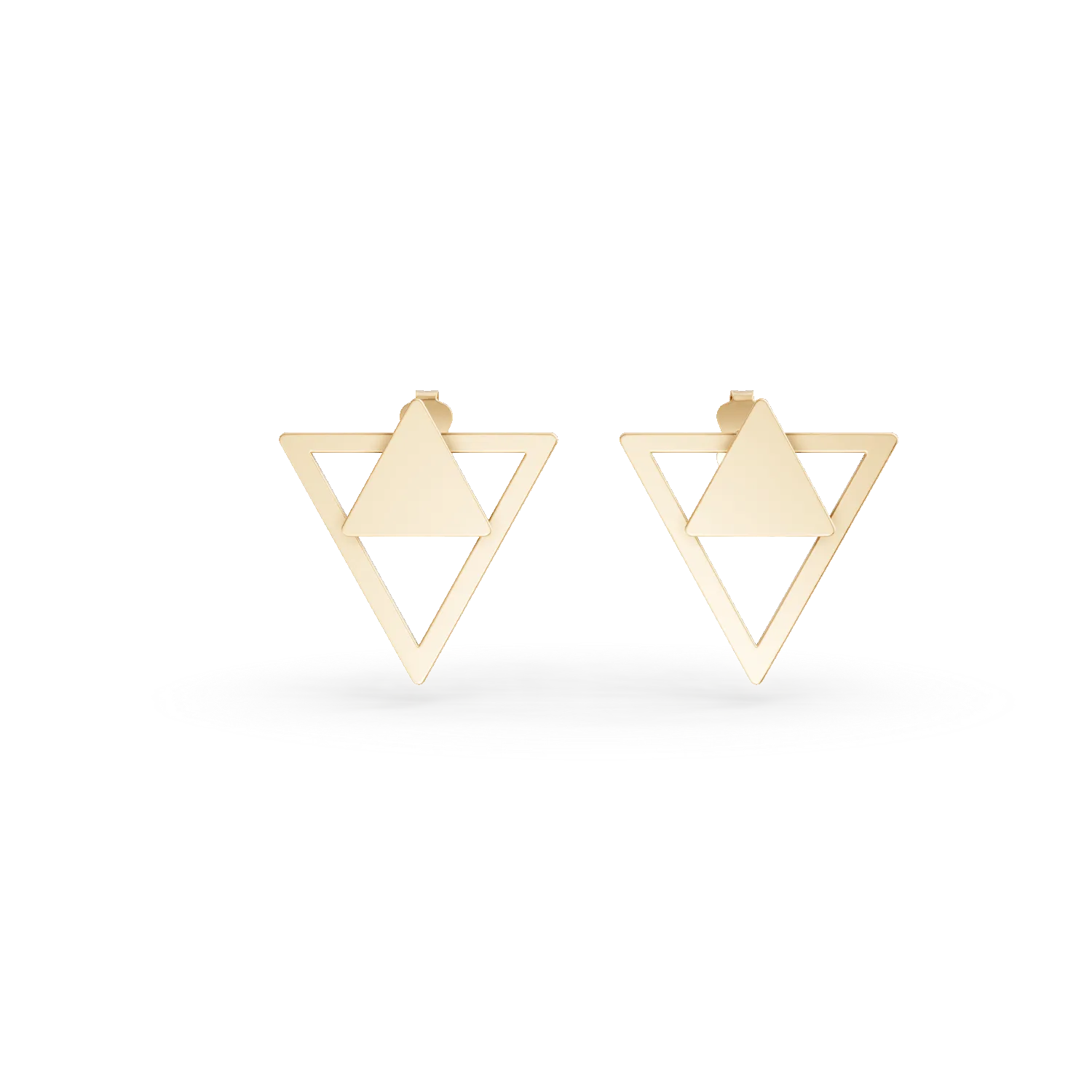 Cercei geometrici din aur galben de 14K-55101