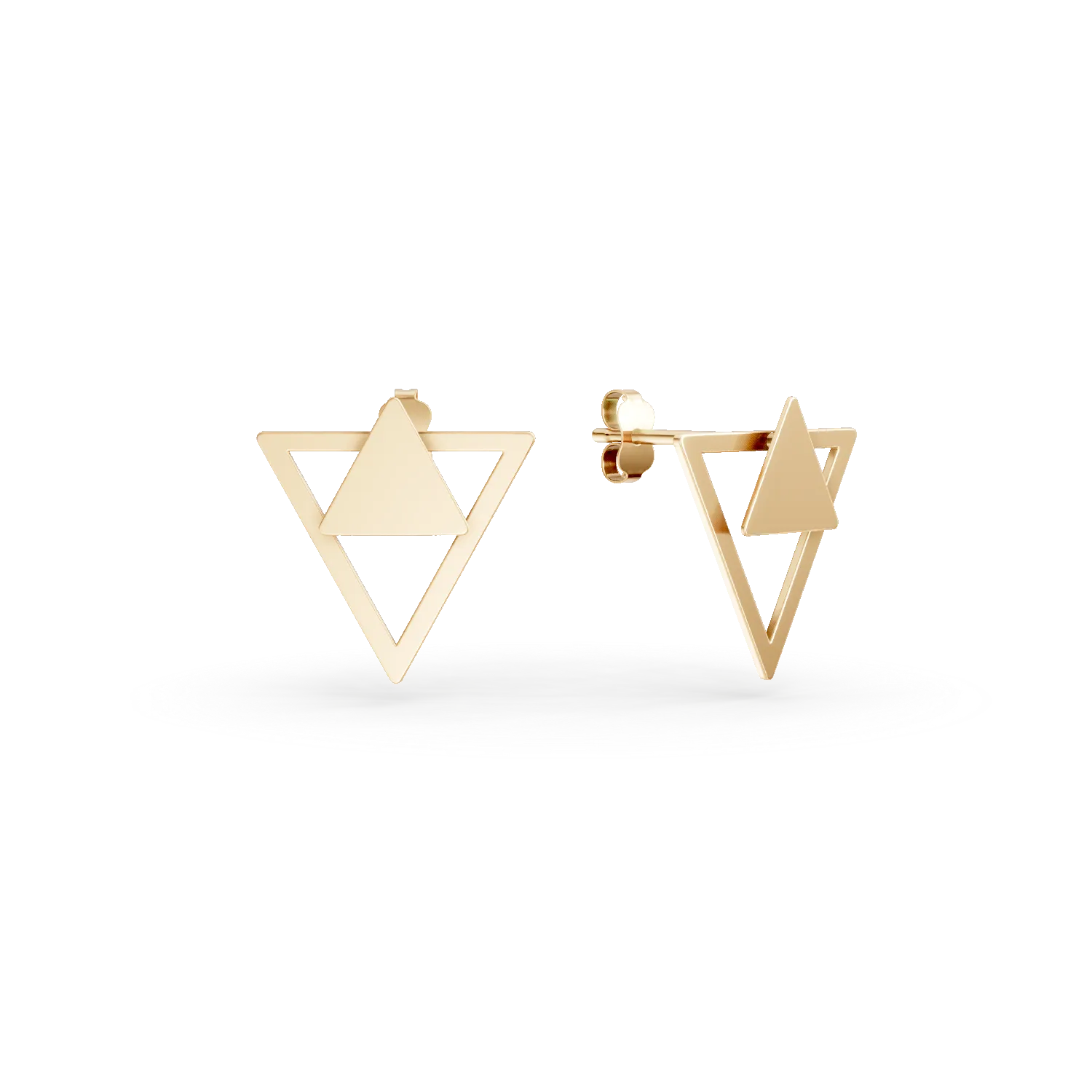 14K sárga arany geometriai fülbevaló