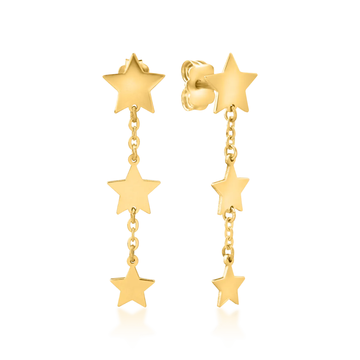 Cercei cu stelute din aur galben