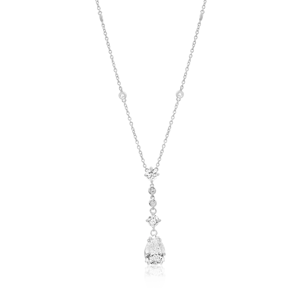 14K white gold chain with pendant