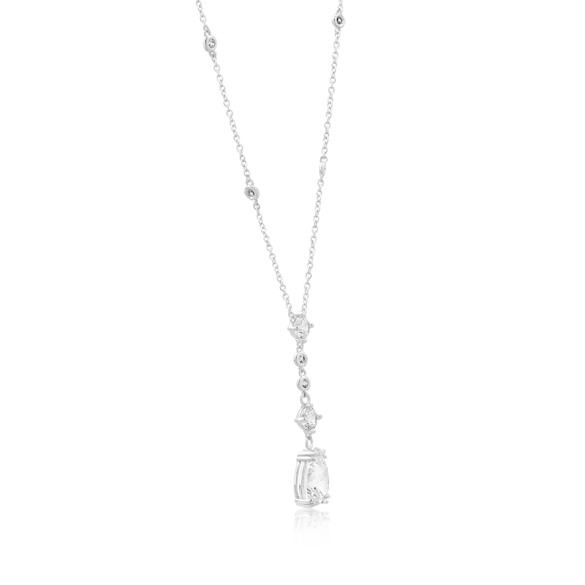 14K white gold chain with pendant