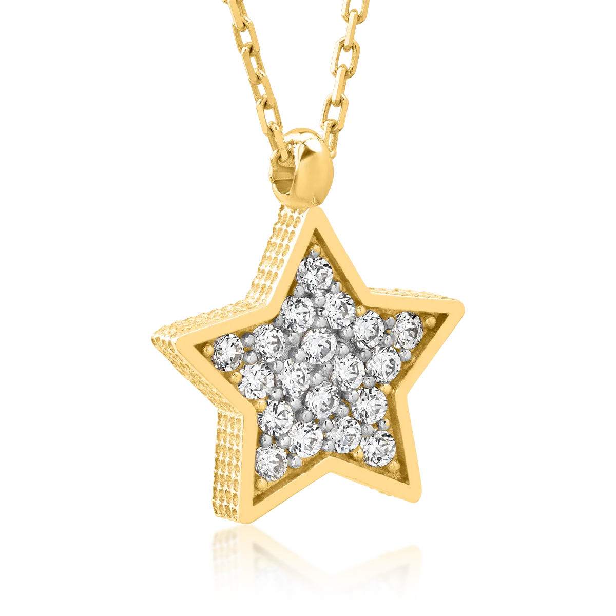 14K yellow gold star pendant necklace
