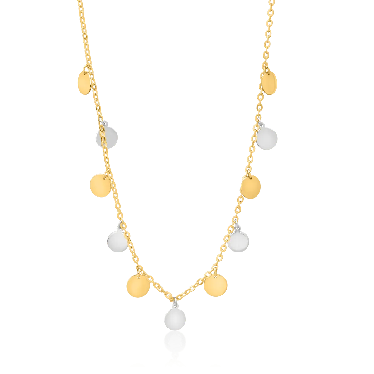 Колие от 14K жълто-бяло злато-55161