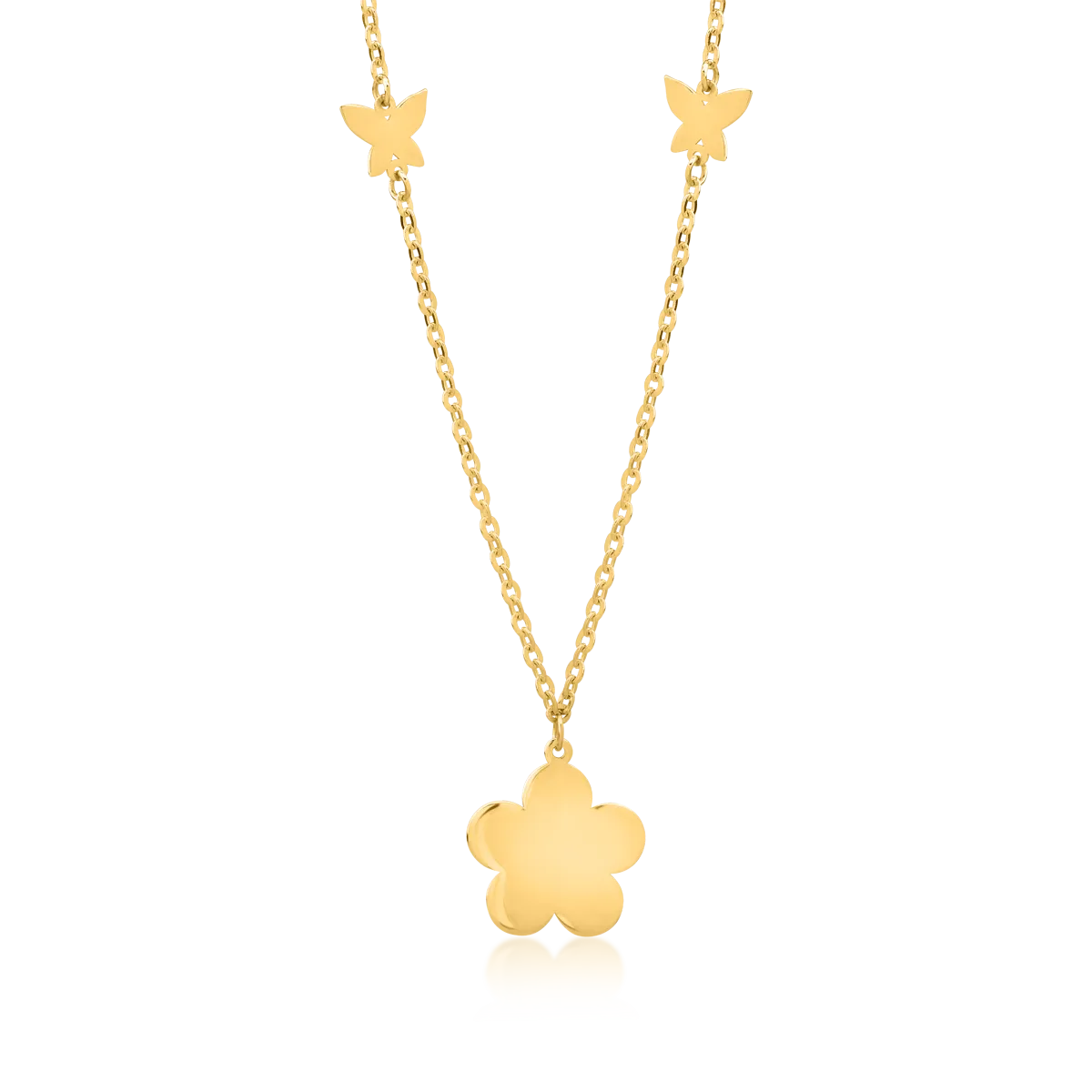 14K yellow gold pendant necklace