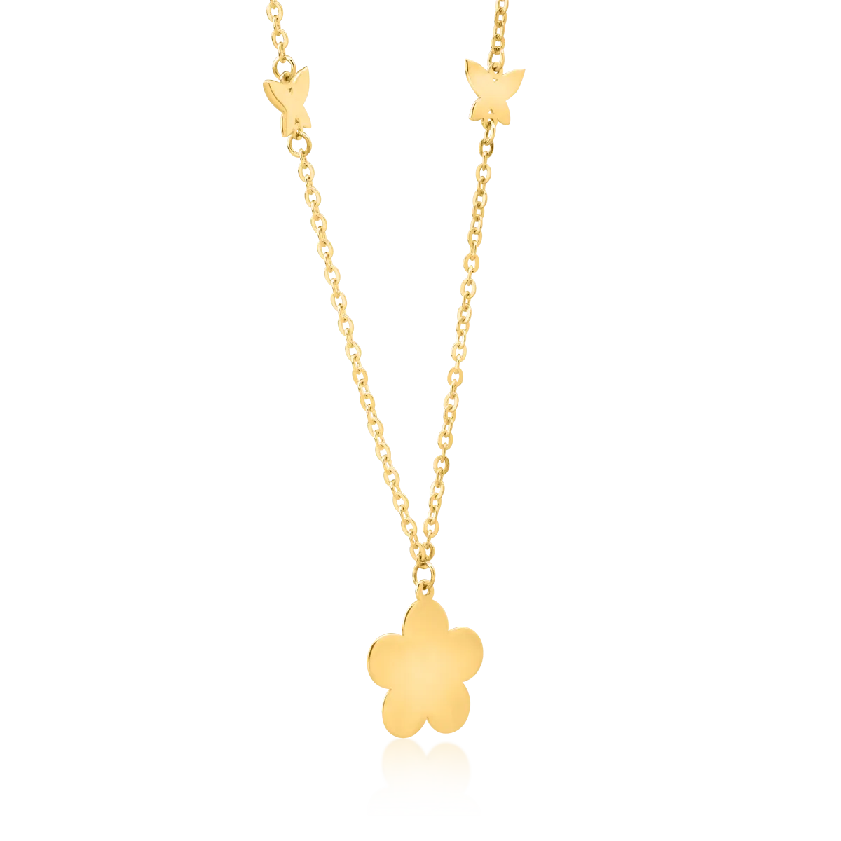 14K yellow gold pendant necklace