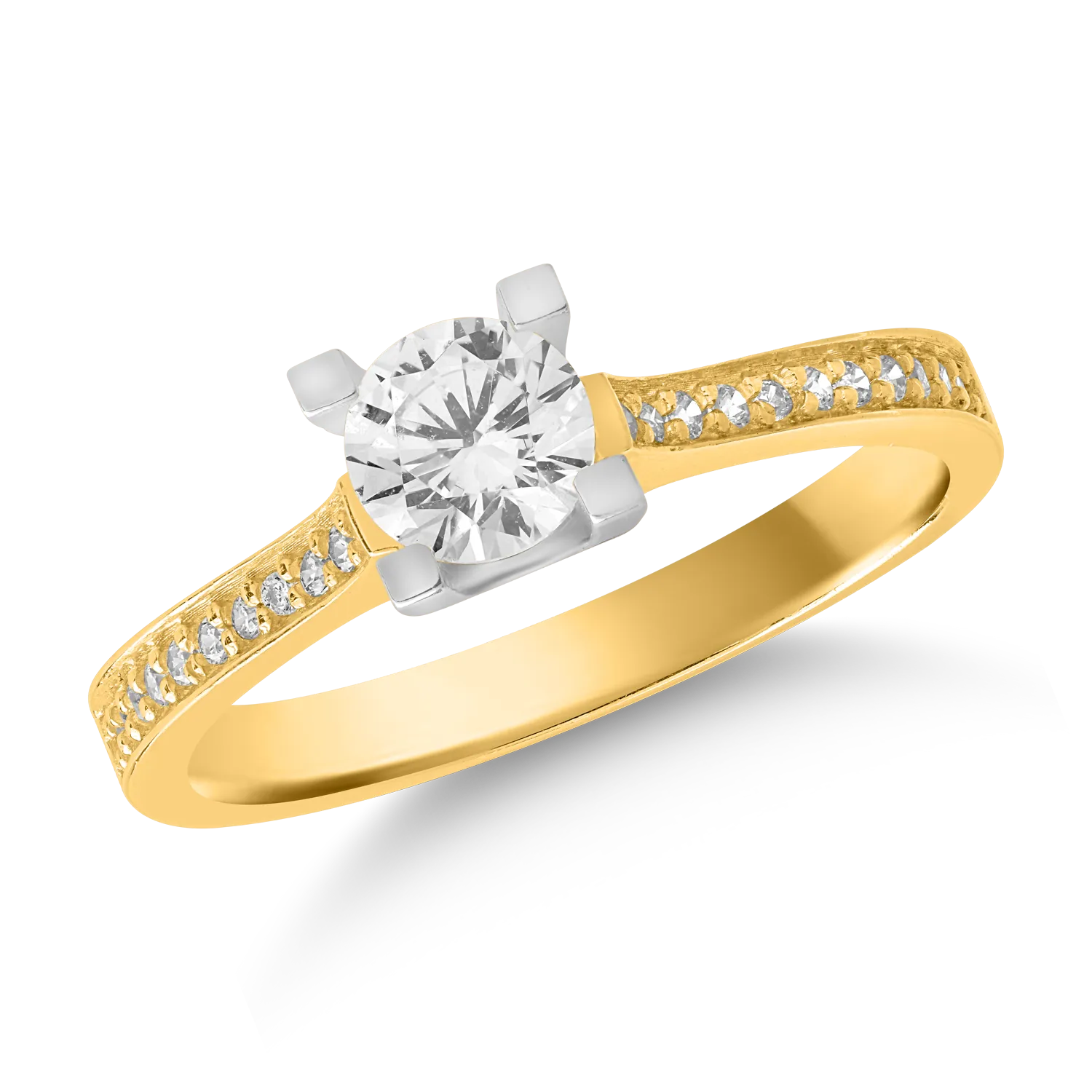 14K yellow-white gold engagement ring