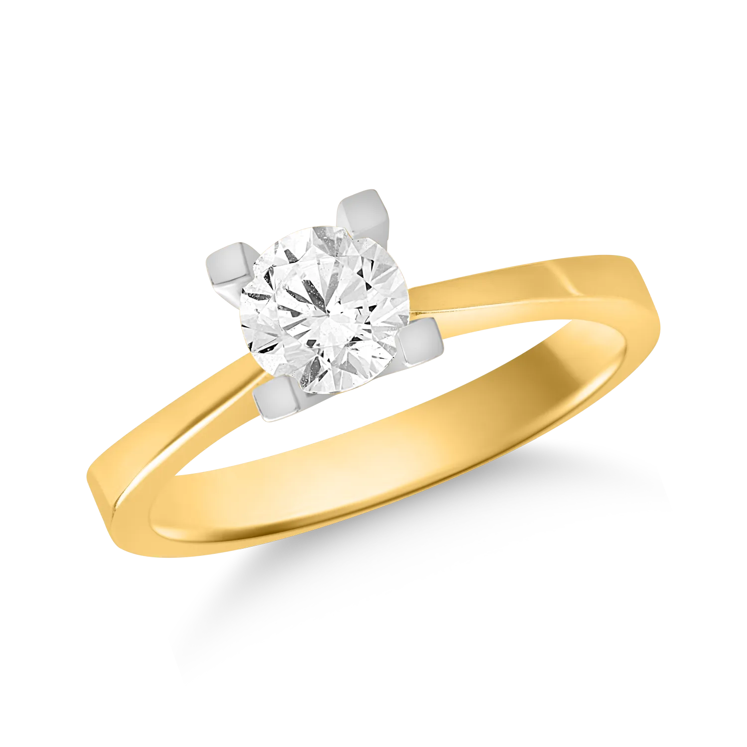 14K yellow-white gold engagement ring