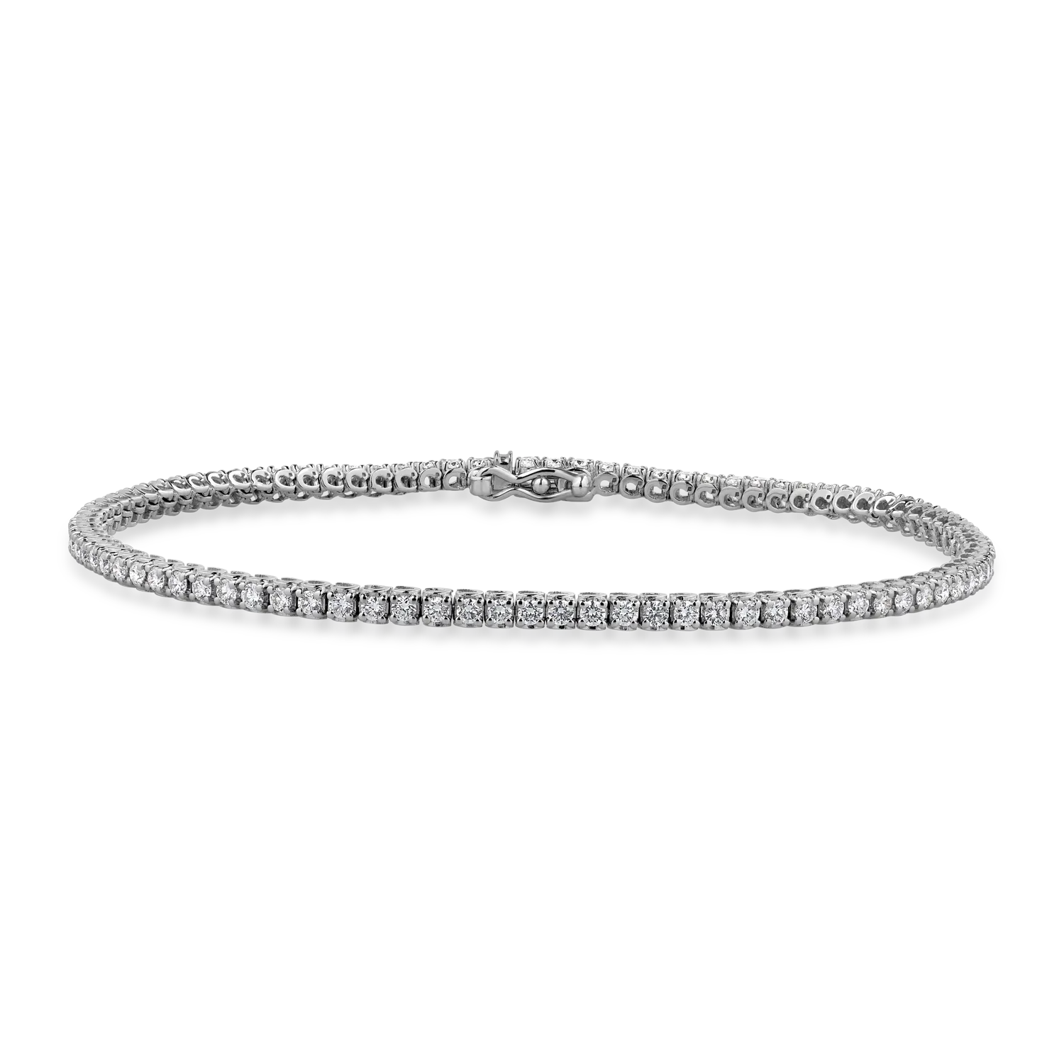 Bratara tennis din aur alb cu diamante de 1.5ct
