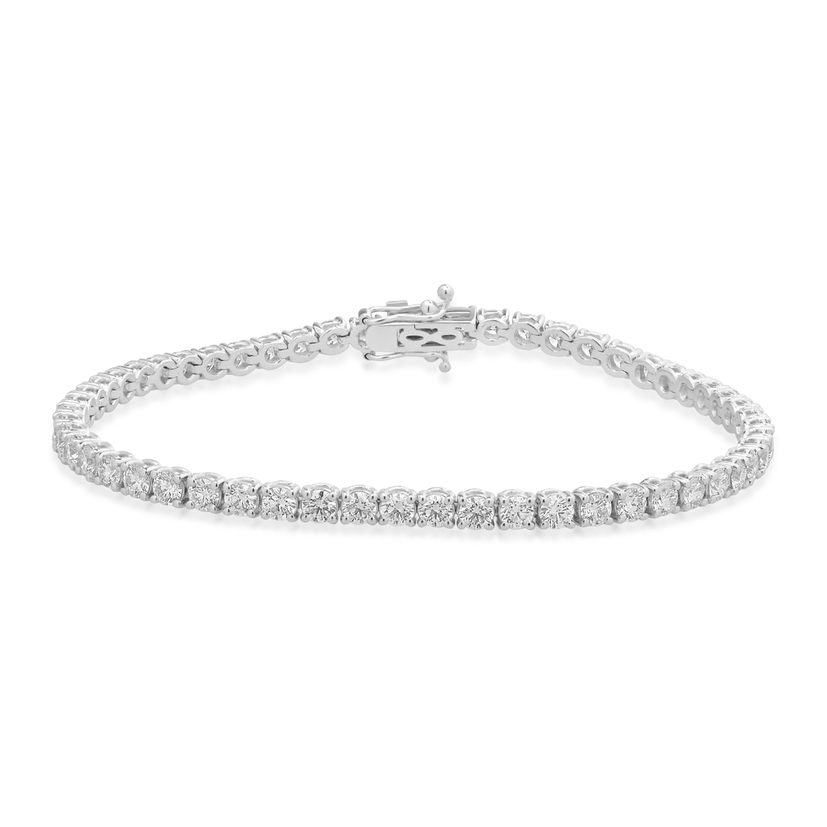 18K white gold tennis bracelet with 5ct diamonds