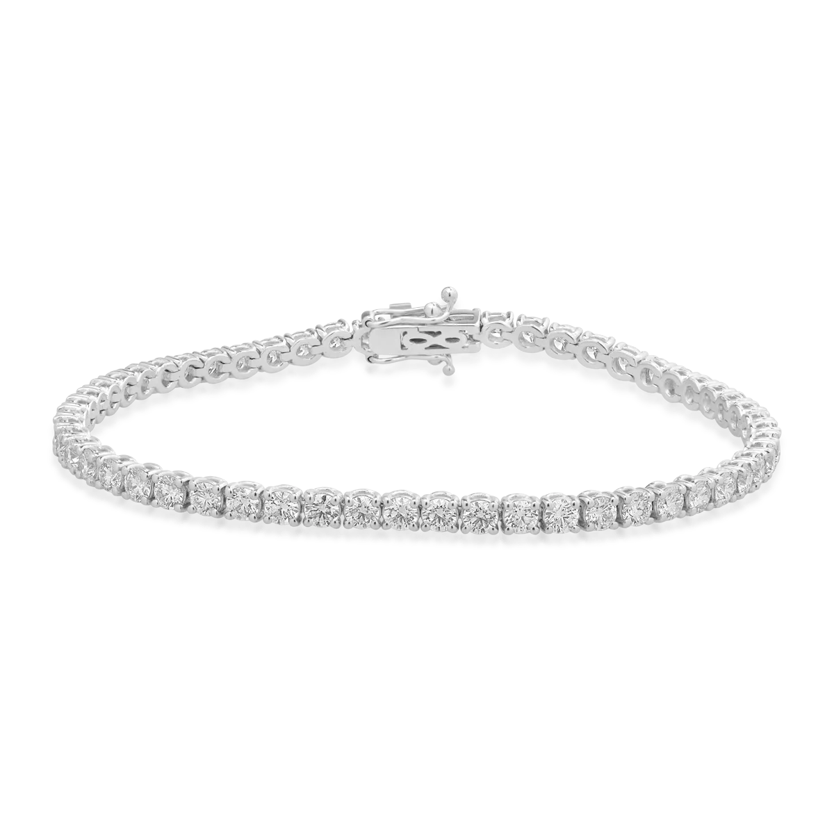 Bratara tennis din aur alb cu diamante de 6.5ct