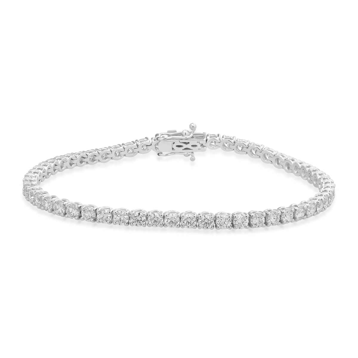Bratara tennis din aur alb cu diamante de 9ct