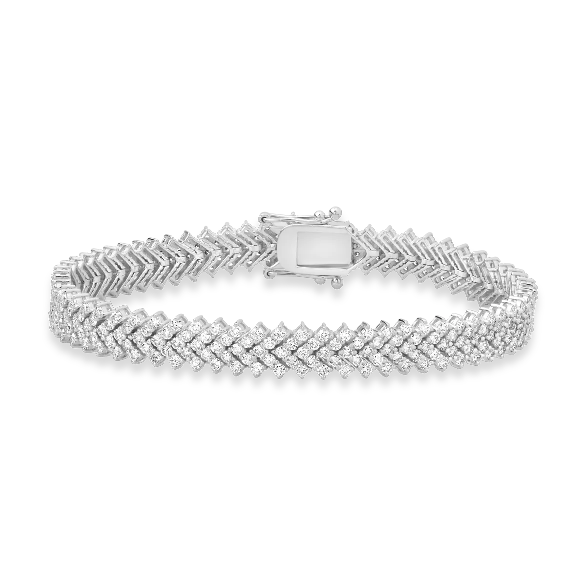 Bratara tennis din aur alb cu diamante de 3.6ct