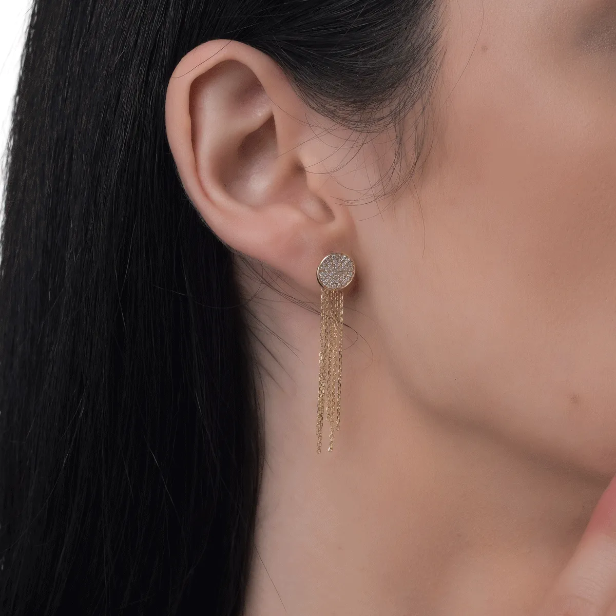 14K yellow gold earrings with 0.28ct diamonds
